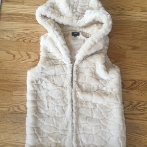 Fate Faux Fur Vest with Hood